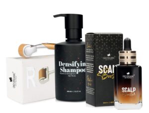 Hair Thickening kit - Scalp Booster +densifying shampoo + Derma Roler